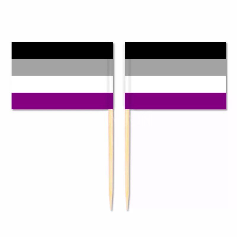 Mini sateenkaarilippu hammastikku lippu 50 kpl/pussi lesbo gay pride lgbt transsukupuolinen panseksuaali biseksuaali velisuhde: 50 kpl
