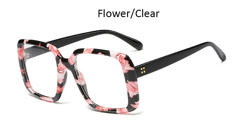 Naisten silmälasien kehys neliömäiset lasit läpinäkyvät optiikka naiselliset lasit ylisuuret naisten silmälasien kehys