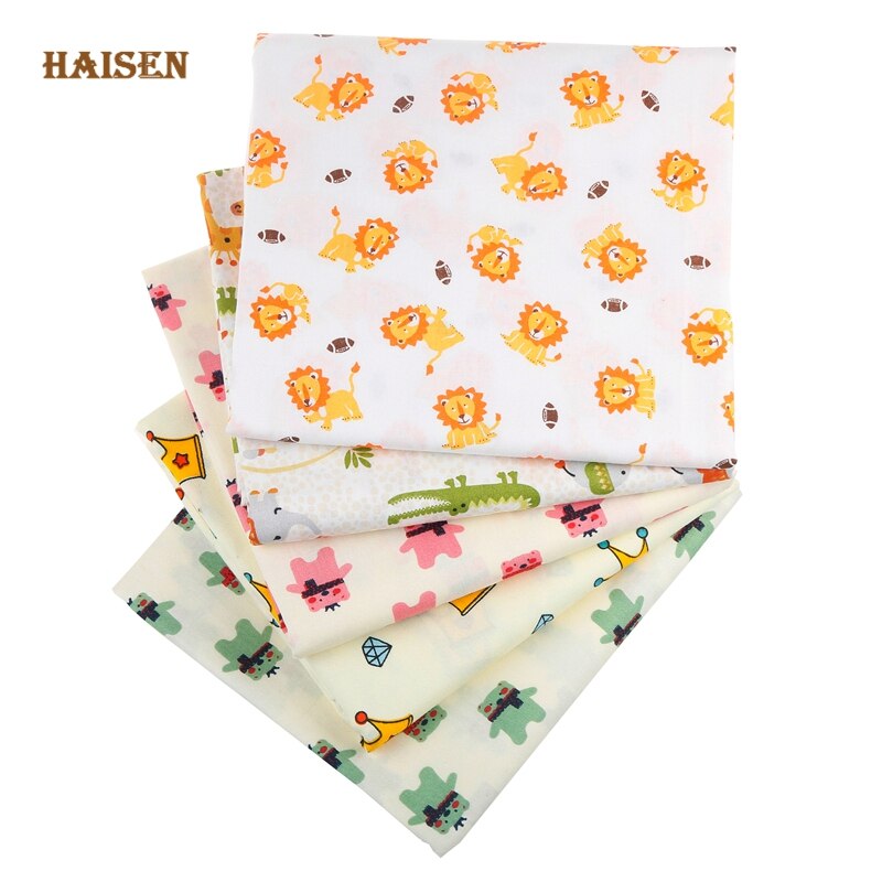 5pcs/Lot,Cartoon Lion King Series Twill Patchwork Cotton Fabric Tissue Cloth Set DIY Sewing Quilting Handmade Material 20x25cm