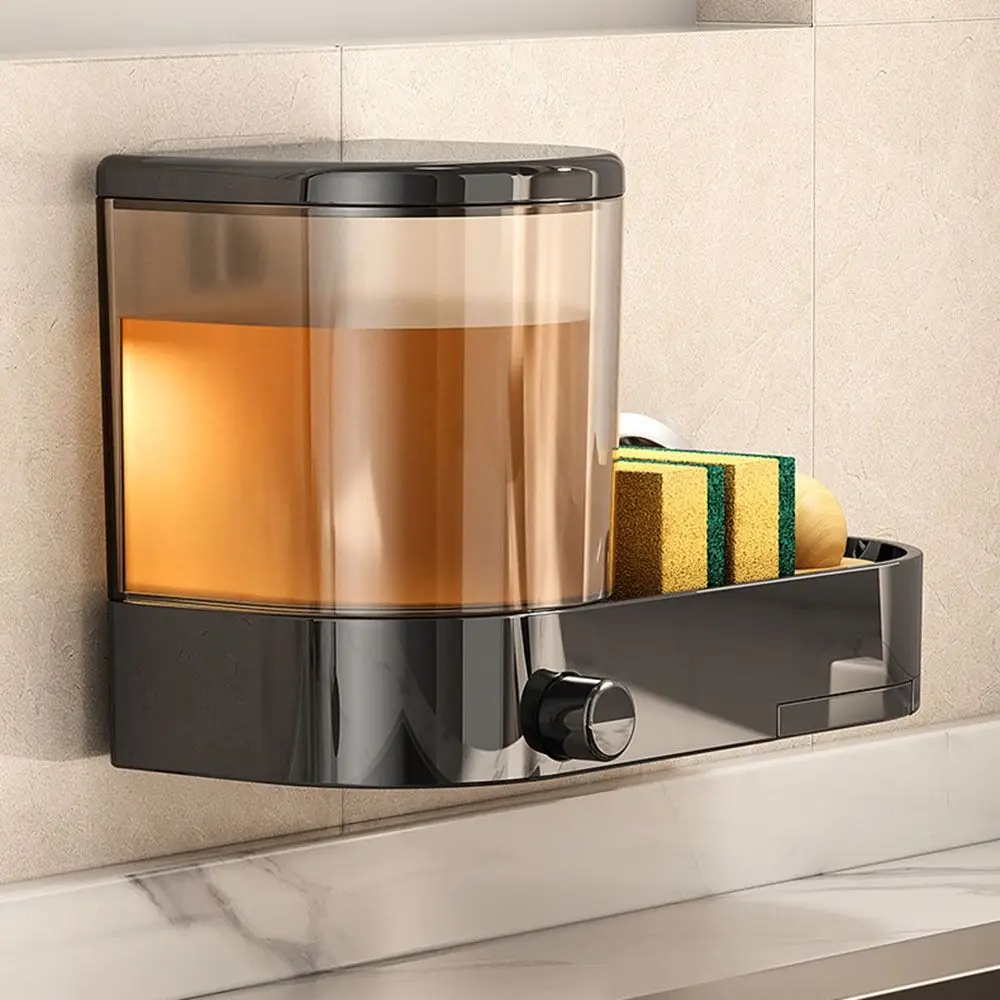 Kitchen Dish Soap Press Drain Storage Rack Punch-free Wall-mounted Kitchen Sink Press Soap Dispenser Kitchen Accessories