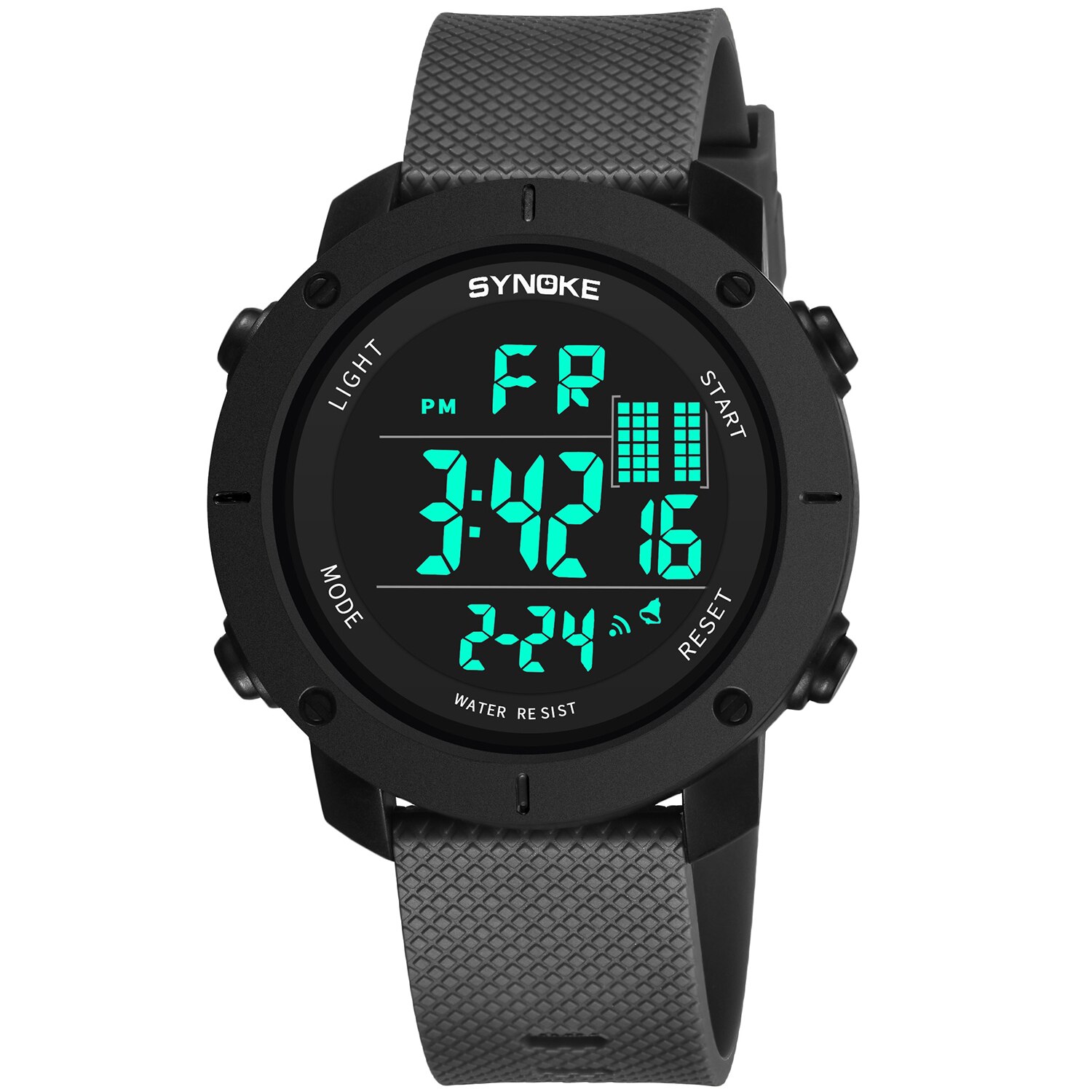 Synoke Horloge Mannen Digitale Horloges Casual Waterdichte Led Horloge Wekker Relogio Masculino Mannen Horloges Reloj Hombre: Gray