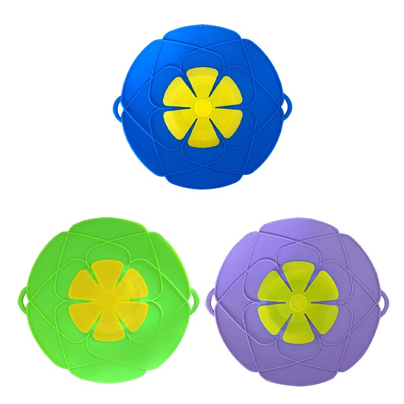 Silicone Anti-spill Boiling Pot Lid Home Splash-proof Kitchen Dust-proof Silicone Cap Sub-flower Type Anti-spill Pot Lid