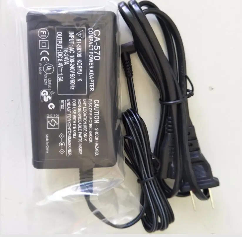 CA-570 AC Adapter Charger Compatible For Canon HFM400 HFM32 XA20 XA25 FS21 FS22 FS200 FS300 HF10 HF11 HF20 HF100 HF200 HF M31