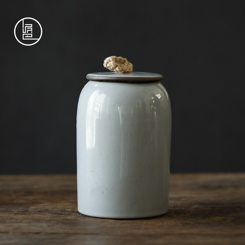 Personalidad creativa barro personas artículos de gres para té Caddy cerámica sellada a prueba de humedad té almacén Retro Pu'er caja de té LB83105: C