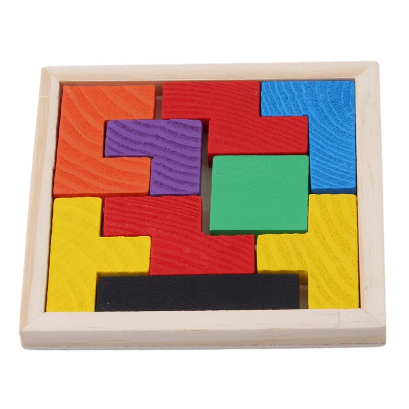 Houten Spel Educatief Puzzel Speelgoed Houten Tangram Brain-Teaser Puzzel Voorschoolse Kinderen Kids Kleurrijke Speelgoed
