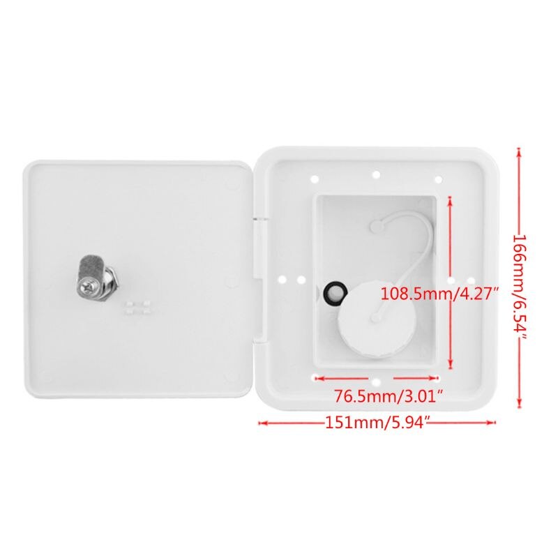 Caravan Square Hatch Cover Gravity Inlet Rugged and Leakproof Easy to Install RV Water Filler Accessories