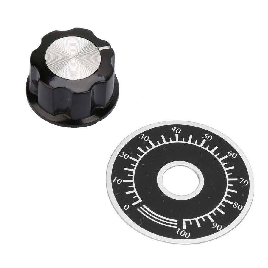 10Pcs Knob Scale Sheet MF-A03 Potentiometer Rotate Control Knobs + 10Pcs 0-100 Dial Scale Plate Sheet