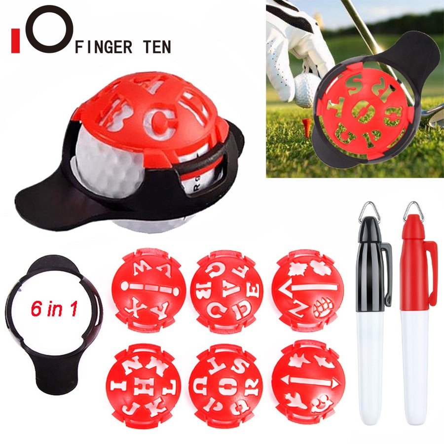 6in1 Golf Ball Line Liner Marker Marks Template Grandado
