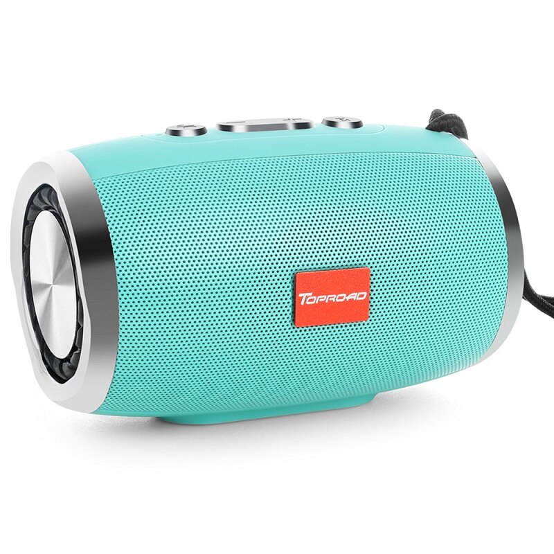 TOPROAD Portable Bluetooth Speaker Draadloze Kolom Stereo Speakers Ondersteuning TF FM Radio Mic AUX Luidspreker voor Computer Telefoon: light blue speaker