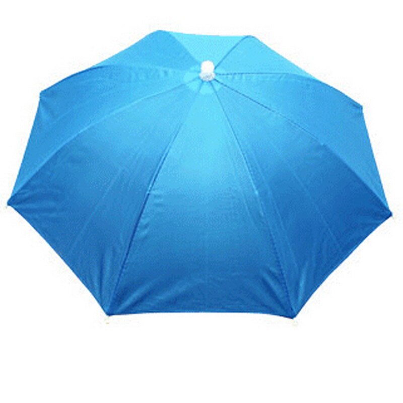 Foldbar hat hovedbeklædning paraply solskærm vandtæt kasket til udendørs aktivitet baseball vandreture camping hovedudstyr: Himmelblå