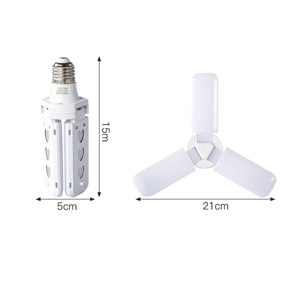 E27 Vervormbare Led Garage Gloeilamp 3/4 Blades Opvouwbaar Verstelbare Hoek Plafondlamp Thuis Magazijn Heldere Verlichting Lamp