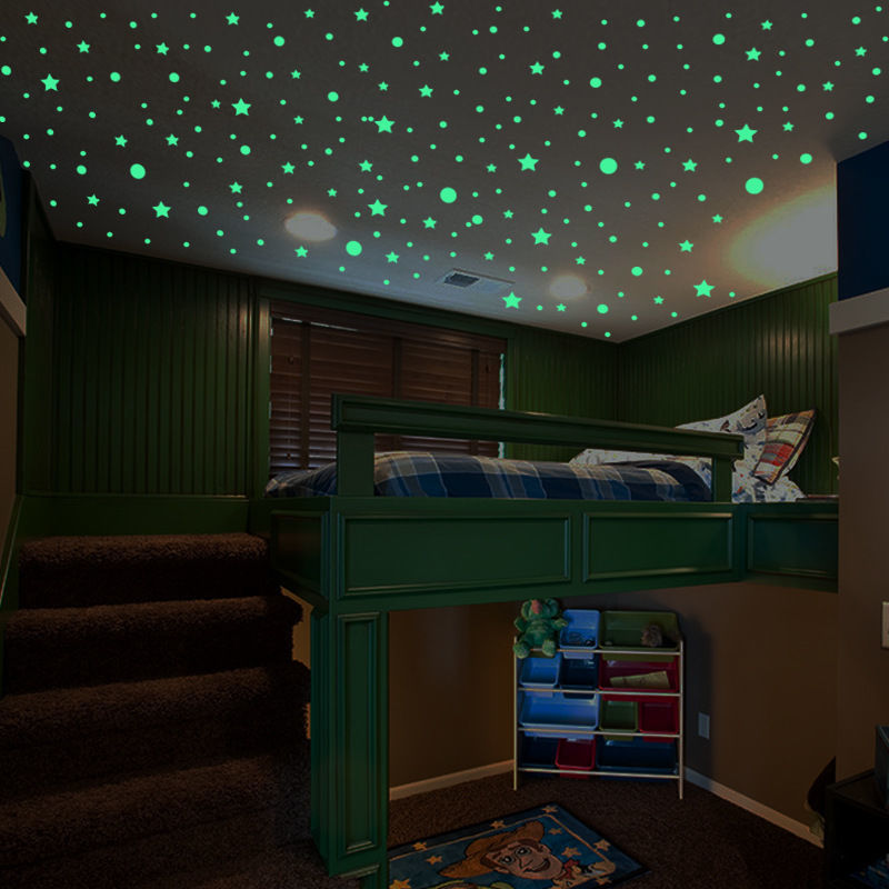 3D Bubble Luminous Stars Moon Dots Wall Sticker for kids room bedroom home decoration Glow in the dark DIY combination Stickers