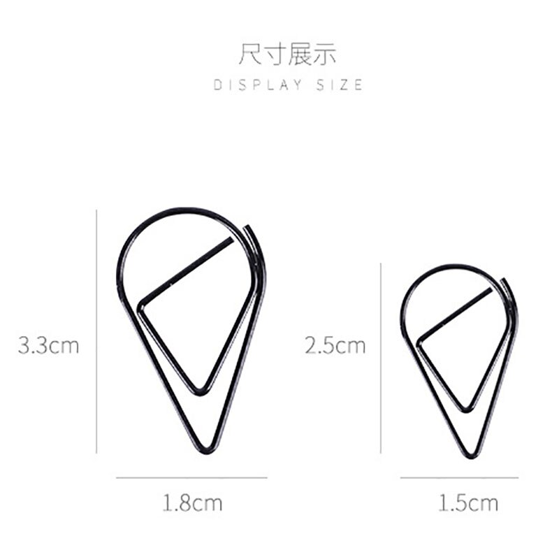 10 pcs/lot mignon Rose or liant Clips Kawai trombone gouttes d'eau métal pinces pour Message bureau fournitures scolaires