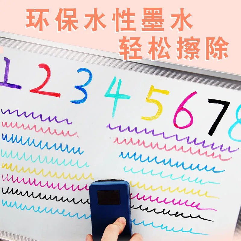 10/12 Pcs Erasable Whiteboard Pens Set - Magnetic, Easy to Wipe, Scratch-Free Markers with Color Random - Office Supplies