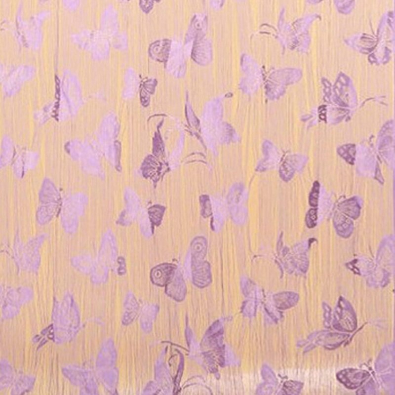 Romantic Modern Embroidered Sequins Butterfly Fringe String Rustic Sheer Purple Voile Curtains for Living Room Bedroom Kitchen: Purple