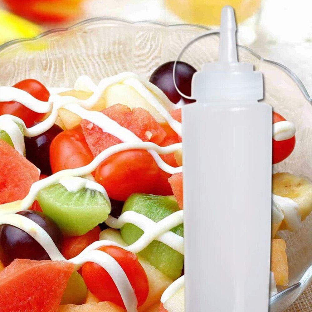 5x Kitchen Plastic Squeeze Bottle Condiment Dispenser for Sauce Vinegar Oil Ketchup Gravy Bottles