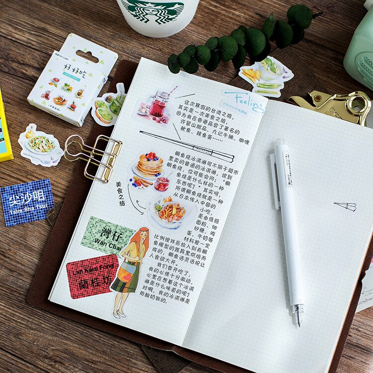 Delicious Yummy Food Decorative Stickers set Adhesive Stickers DIY Decoration Craft Scrapbooking Stickers Statione