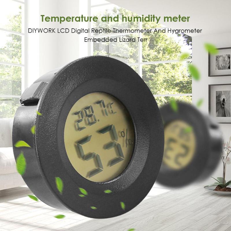 Weerstation Lcd Digitale Reptiel Thermometer En Hygrometer Ingebed Terrarium Schildpad Doos Thermometer