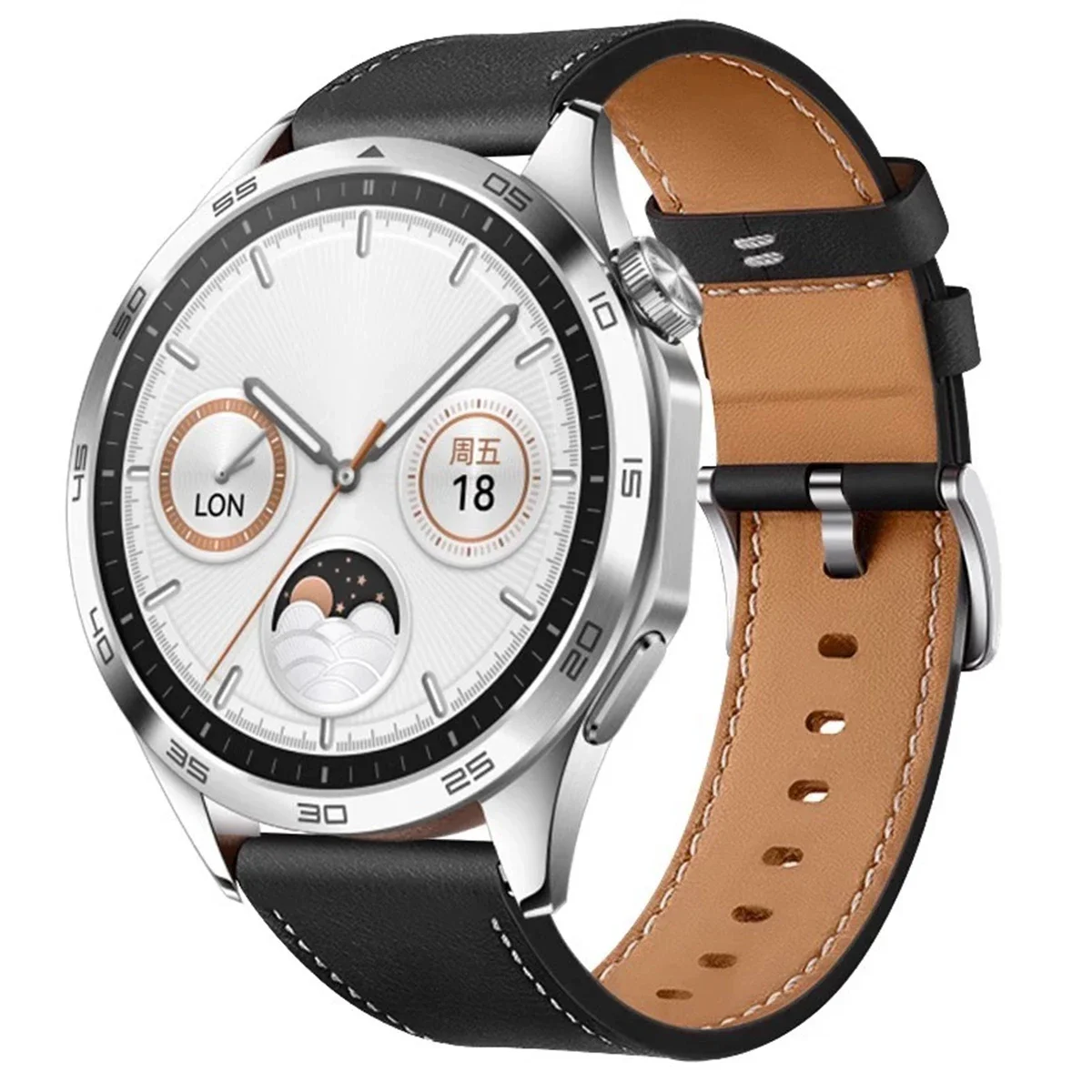 22mm 20mm læderrem til huawei watch  gt 4 46mm watch 4 pro  gt 3 gt2 pro 42mm buds rem urremme blød udskiftningsrem: Kul sort / 12mm