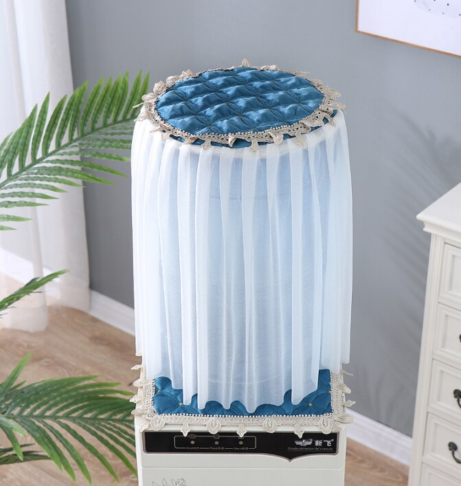 32*47cm Lace Cloth Water Dispenser Dust Cover Drinking Bucket Fountains Water Dispenser Cover,Red/Blue