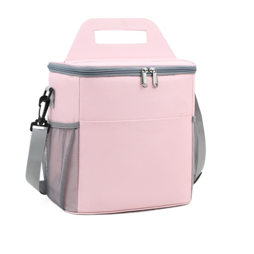 Large Capacity Insulated Cooler Bags Portable Thickened Lunch Food Thermal Box with Handle Removable Strap Insulated Lunch Bag: Gold