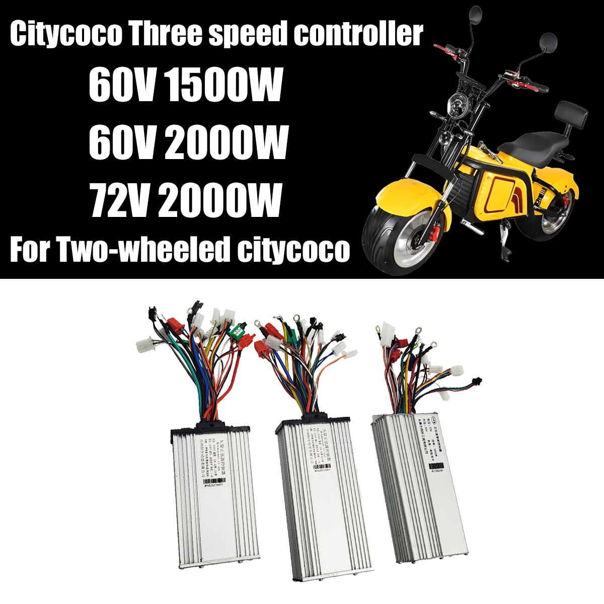 Elektrische Scooter Drie-Speed Sinus Controller 60V 1500W 2000W 72V 2000W voor Citycoco gemodificeerde Accessoires Onderdelen