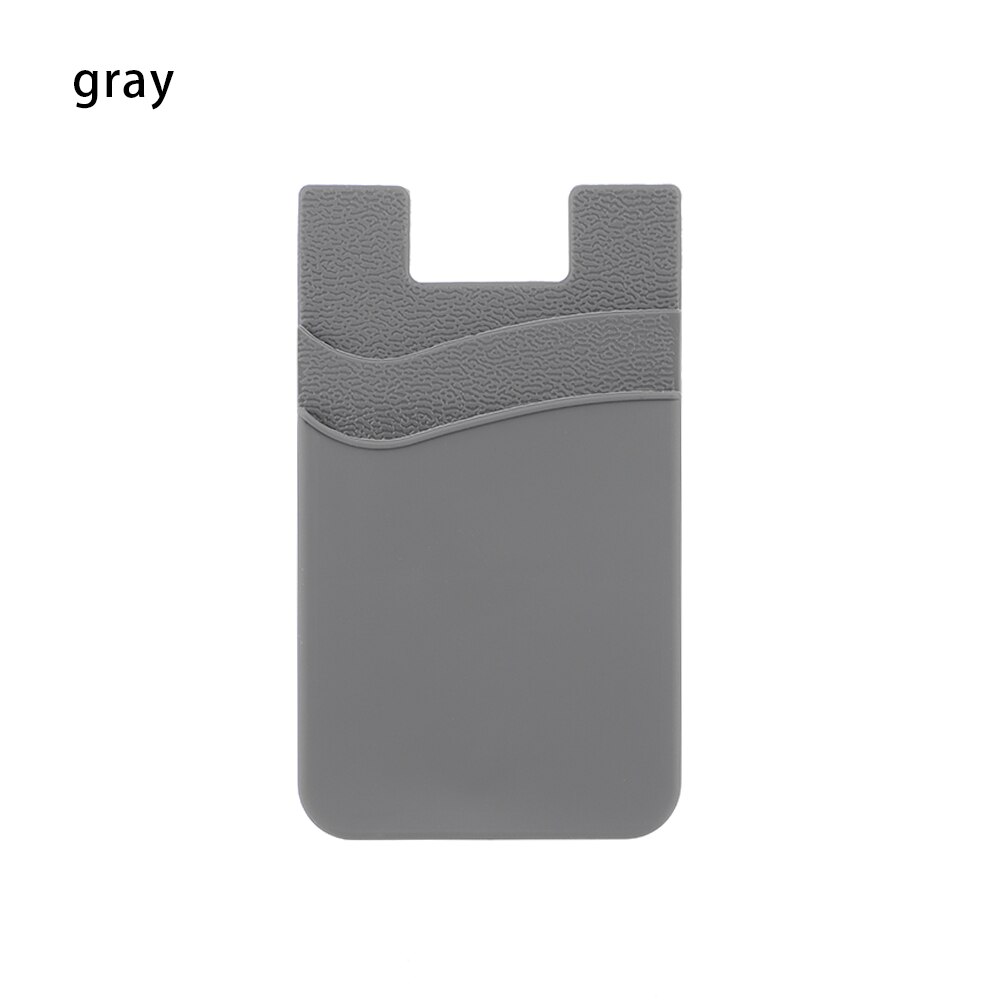 1Pc Siliconen Telefoon Wallet Case Zelfklevende Kaarthouder Universele Gsm-zakje Stok Op Creditcard Zakken portemonnee: grey