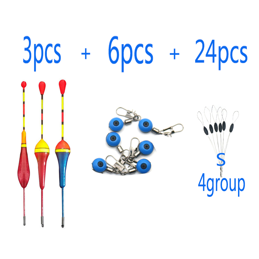 Fishing float connector positioning bean 3pcsFishing+Floats+6pcsFishing float connector+24pcsFishing positioning beans: Group A
