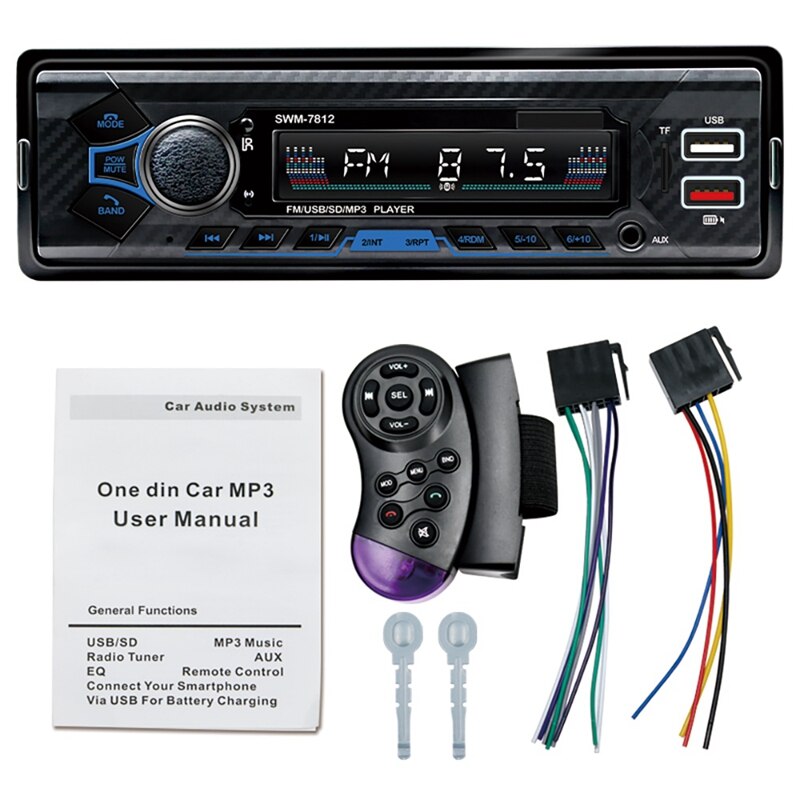 Novel-Car Mp3 Player Power-Off Memory Voice Assistant U Disk Card FM Radio Bluetooth Connection Player