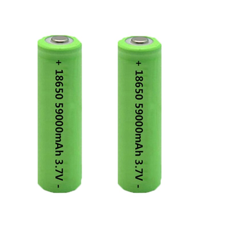 1-10PCS 59000mAh 18650 Factory Directly 3.7V High-capacity Lithium Ion Rechargeable Battery for Headlight Flashlight Charge: 2PCS Battery