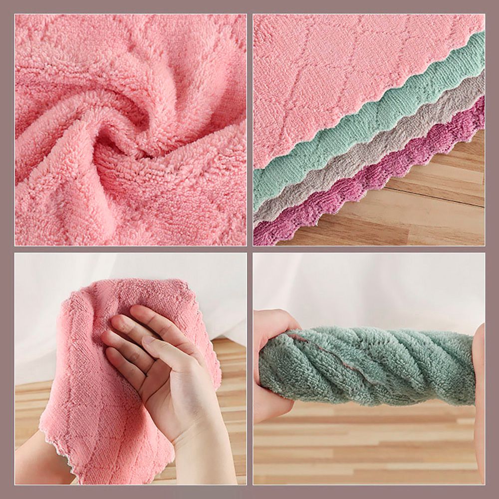 Microfiber Cloth Kitchen Towel Rags Water Absorbent High-Efficiency Tableware Towel Kitchen Tools Household Cleaning Cloths 