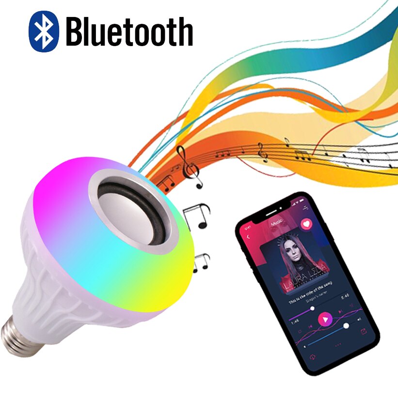 2 PCS E27 Smart Wireless Bluetooth Speaker Muziek LED RGB Muziek Lamp Kleurrijke Dimbare Voor Licht