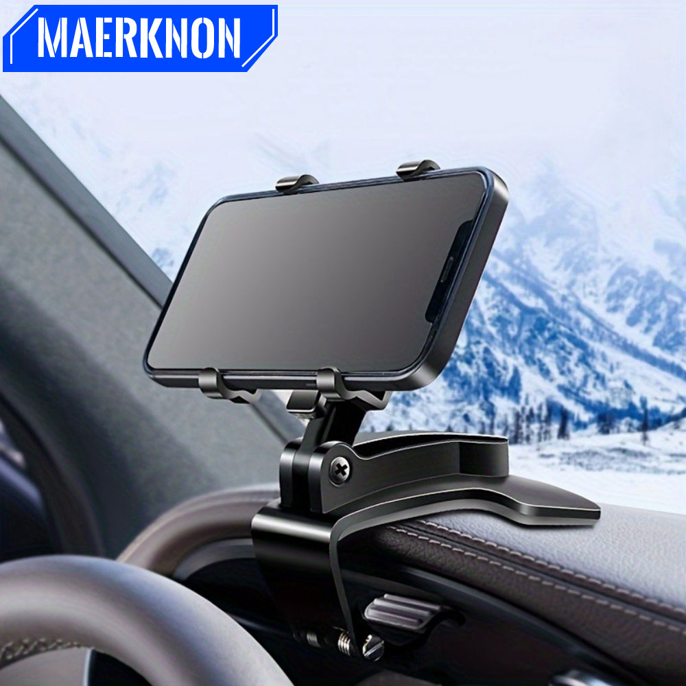 Car Mobile Phone Holder 360° Rotation Dash Board Easy Clip Mount Stand Universal GPS Navigation Bracket Portable Car Phone Stand