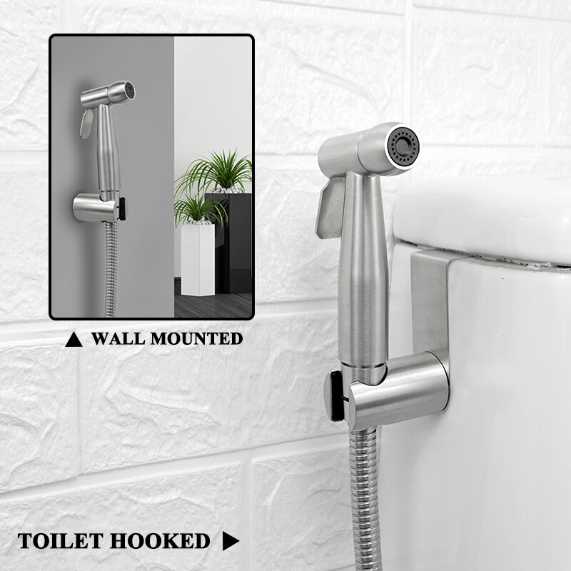 Bidet Douche Kranen Wc Handheld Spuiten Rvs Douche Set Tank Haak Bidet Sproeier Zelfreinigende Shattaf Voor Badkamer