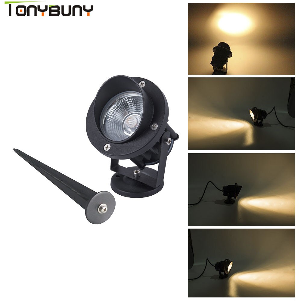 Projector Aluminium 3W 5W 10W cob LED Outdoor Spot Garden Light IP65 Waterproof Mini flood light with spike