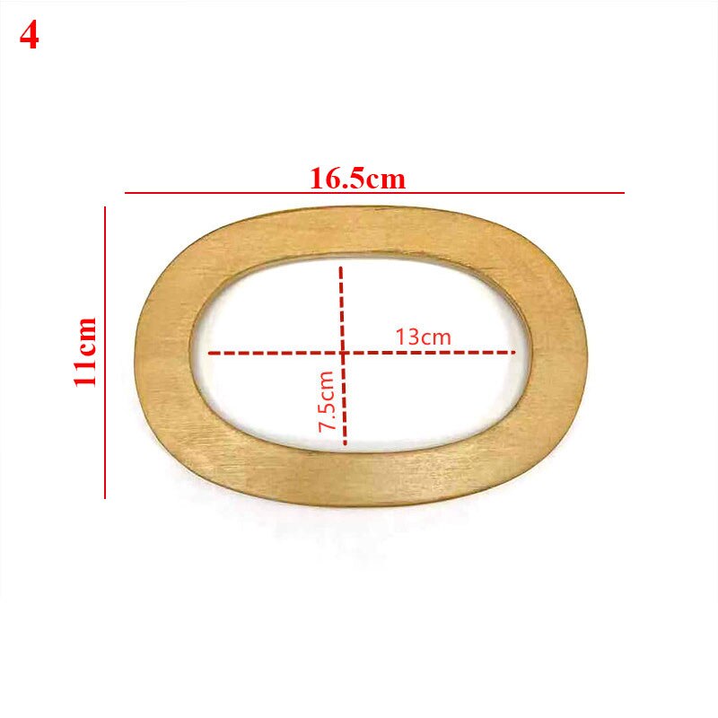Mango de madera en forma de D, herramienta de bolso marrón de madera maciza, marco de madera degradado, accesorios únicos para bolsos, mango de: B-4