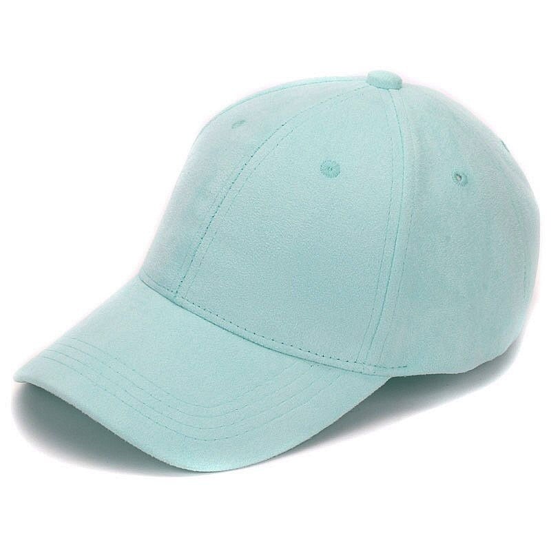 Suede baseball caps outdoor blank sport cap and hat for men and women: Light Green