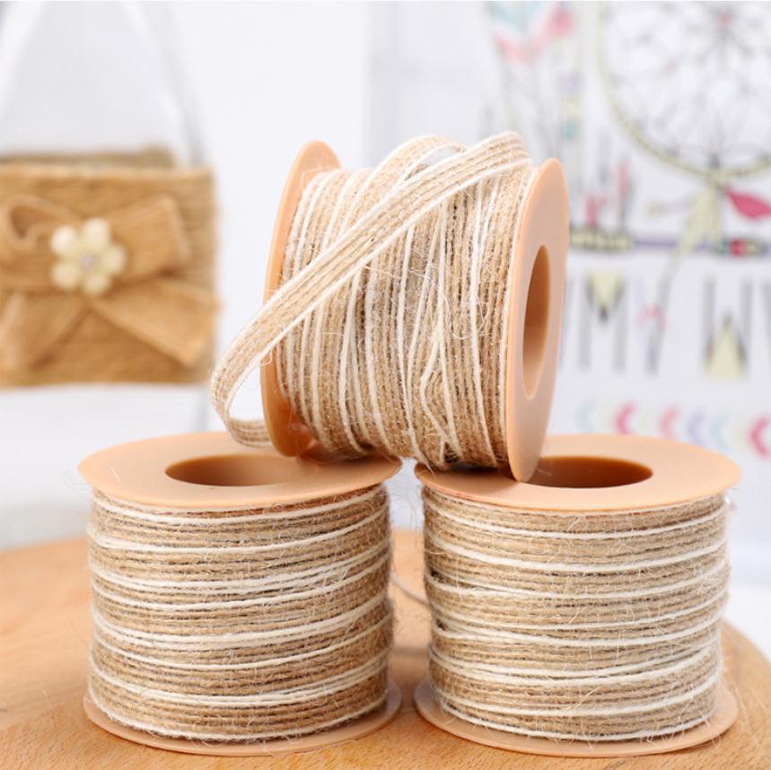 10M/Roll 5mm Jute Burlap Hessian Ribbon Vintage Ru... – Grandado
