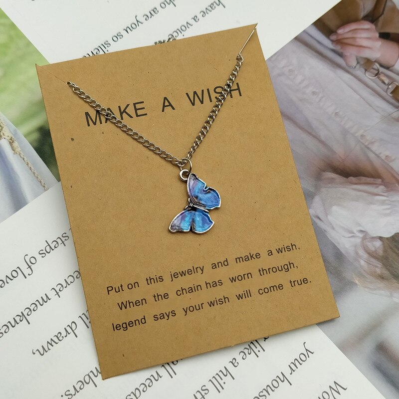 Women Necklace Blue Purple Color Pendant Popular Neck Jewelry For Friend Delicated Necklace: SF