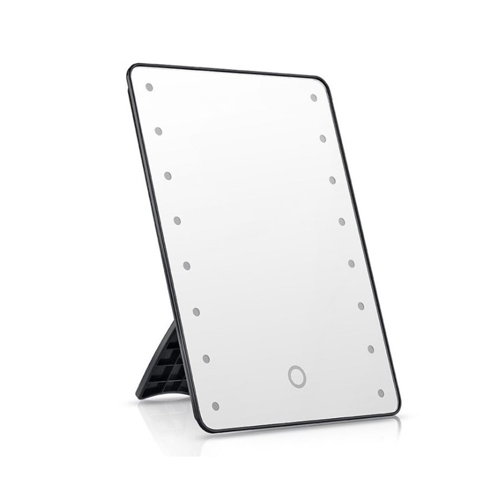 SDOJYKZ Makeup Mirror with 16 LEDs Cosmetic Mirror Switch Battery Operated Stand for Tabletop Bathroom Bedroom Travel