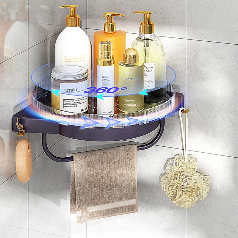 Joybos Bathroom Racks Rotating Corner Shelf Racks Bathroom Organizer Shelf Shampoo Cosmetic Storage Bathroom Accessories