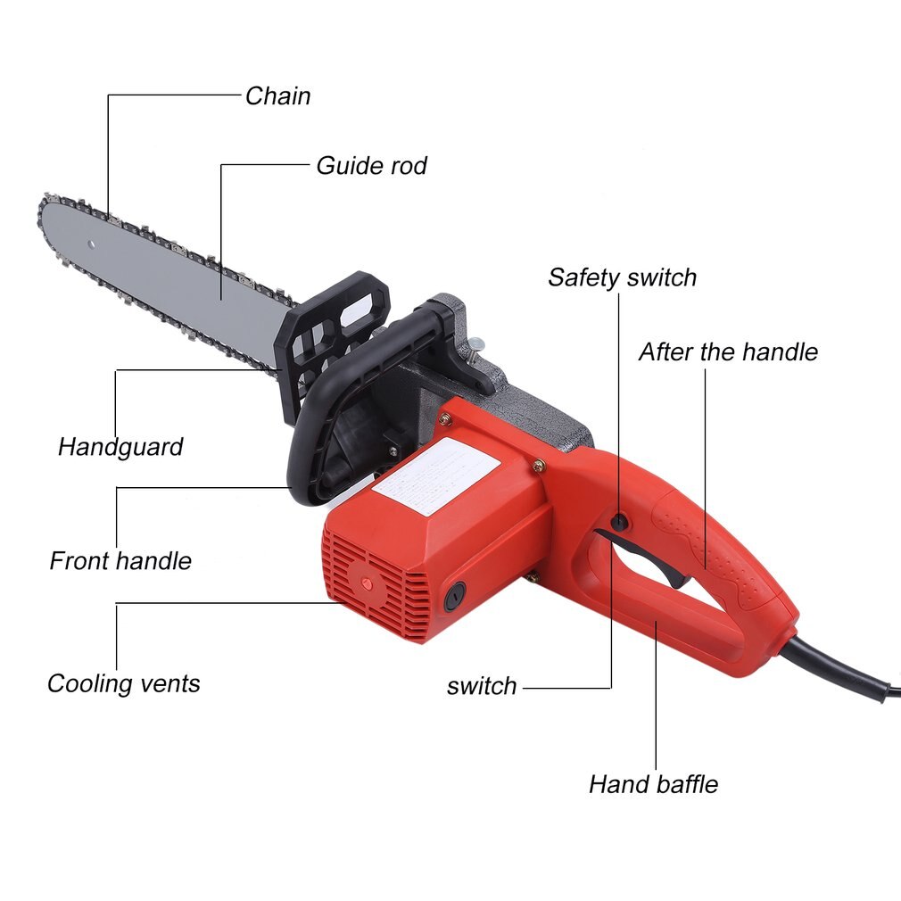 High Power 1800W Elektrische Kettingzaag 220-240V Logging Zag Multifunctionele Elektrische Kettingzaag Tuin Power Tools EU plug