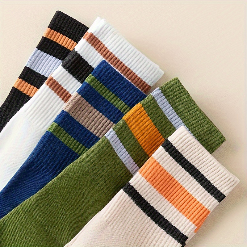 Calcetines de cinco dedos para hombre, calcetín medio informal cómodo de algodón antiolor con cinco dedos de corte bajo a rayas, calcetines deportivos de