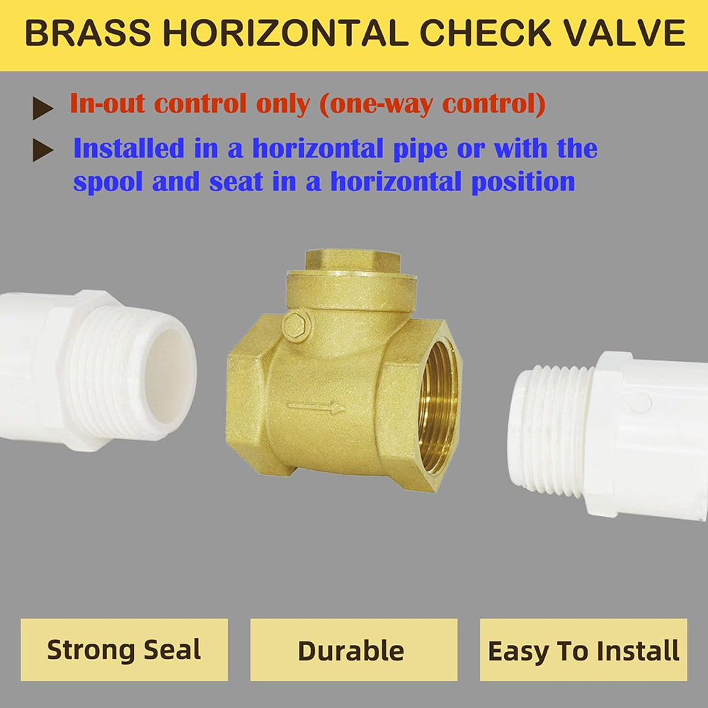 1 Inch BSPP Swing Check Valve Prevent Water Backflow Golden DN25