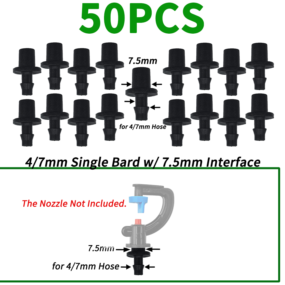 50x Garden 4/7mm Hose Transparent Bend Arrow Dripper 1/4'' Drip Emitter Water Saving Sprinkler Micro Irrigation Greenhouse: Dark Grey