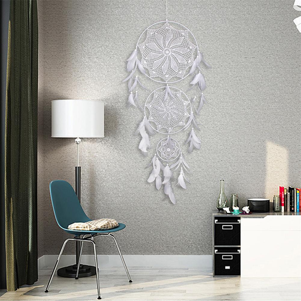 Large Lace Dream Catcher Wall Hanging Home Decor Handmade Dreamcatcher DIY Pompon Girl Nordic Hanging Decor Wedding Decoration