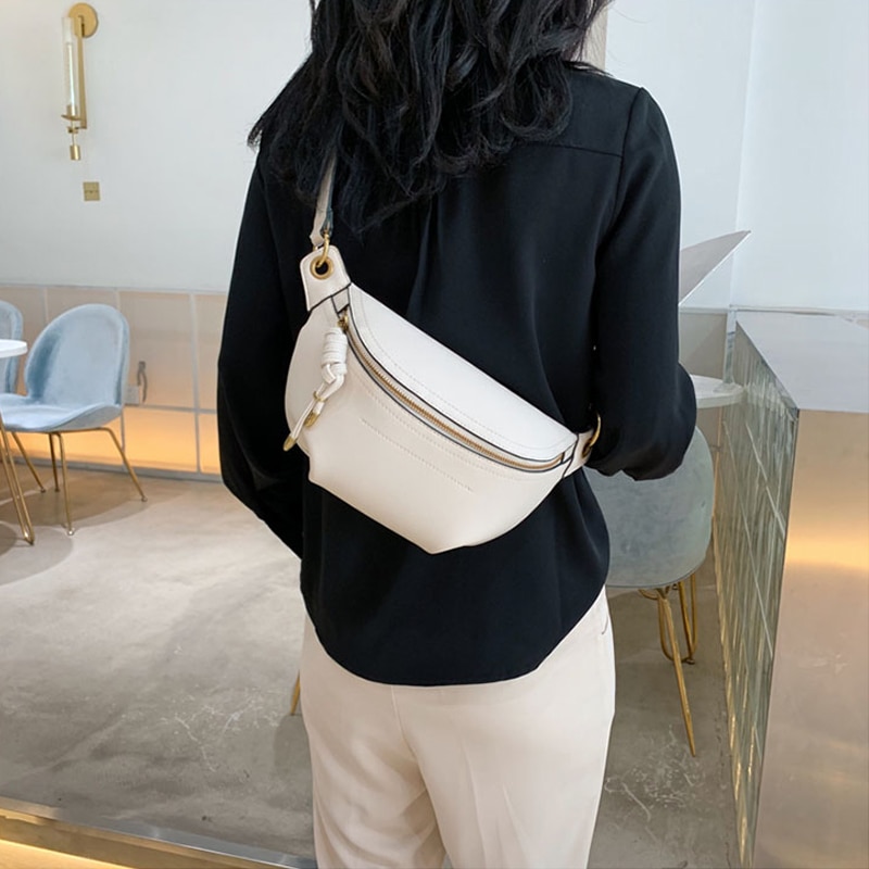 Women Waist Packs Leather Fanny Letter Belt Bags Shoulder Wild Messenger Chest Crossbody Bag Pouch