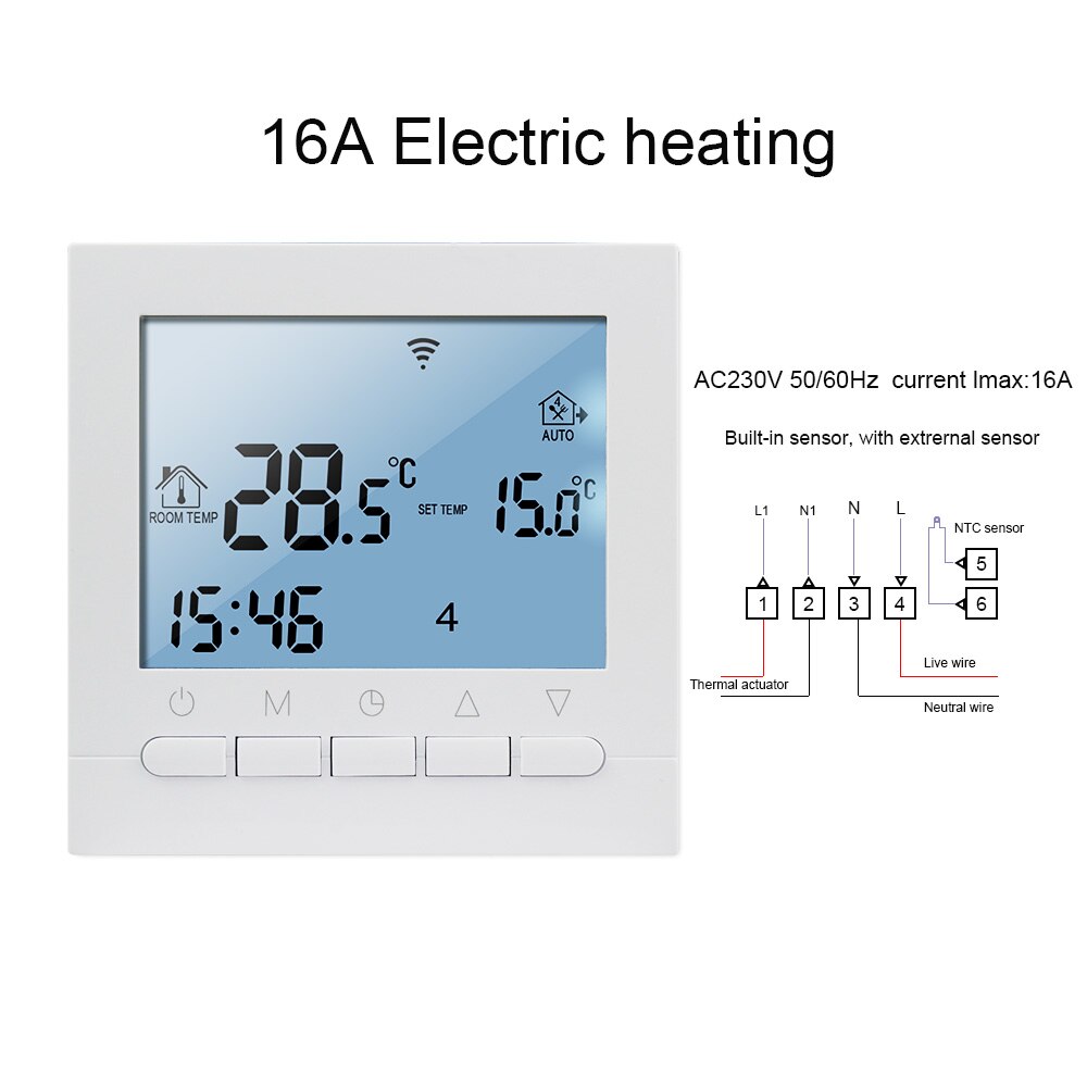 16a ac 220v wifi elektrisk system temperatur controller app styrer wifi termostat og hånd kontrol termostat til varmt gulv: Default Title