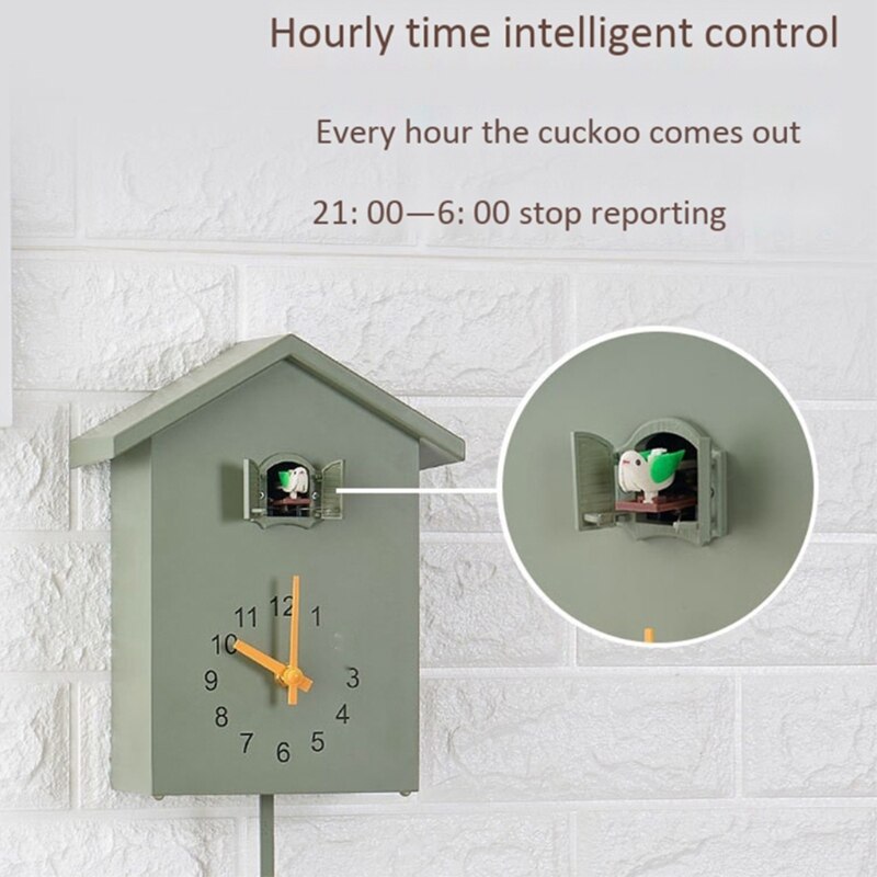 Horloge murale en plastique pour coucou, voix d&#39;oiseau naturelle ou appel de coucou, pendule , maison d&#39;oiseau, maison d&#39;art mural