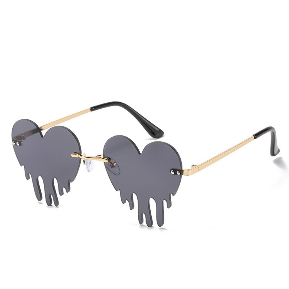 Heart Rimless Sunglasses Women 2022 Tears Shape Steampunk Sunglasses Unique Vintage Eyewear UV400 Oculos Feminino: 1